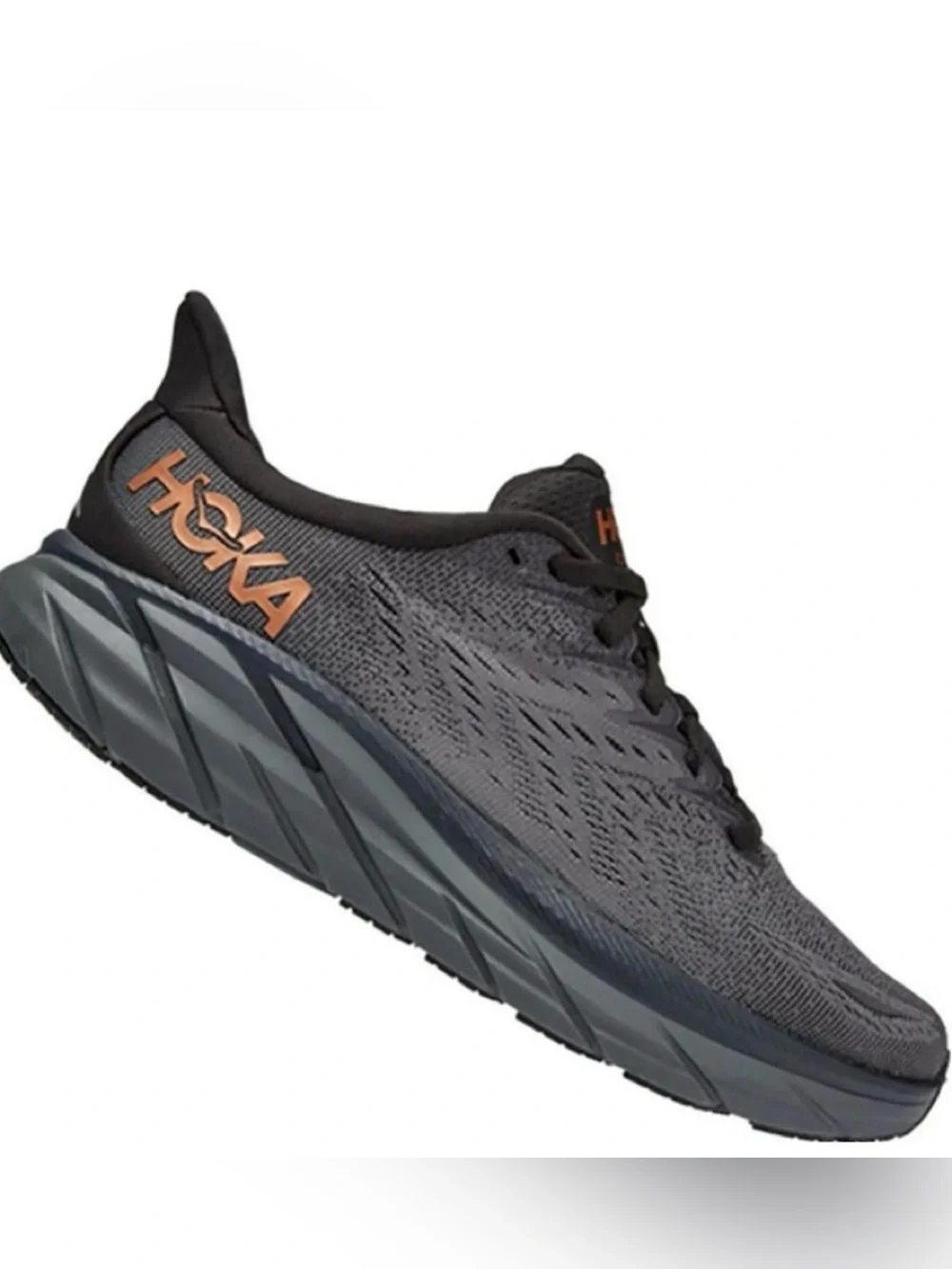 HOKA Clifton 8 Running Shoes | Women’s Size 8B | Anthracite/Copper